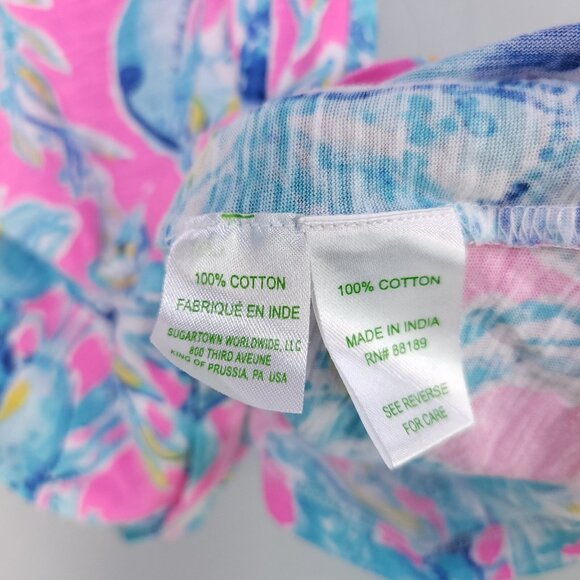 Lilly Pulitzer Tank Top Womens XS Essie Lobsters Beach Colorful Summer Blouse - Picture 11 of 12